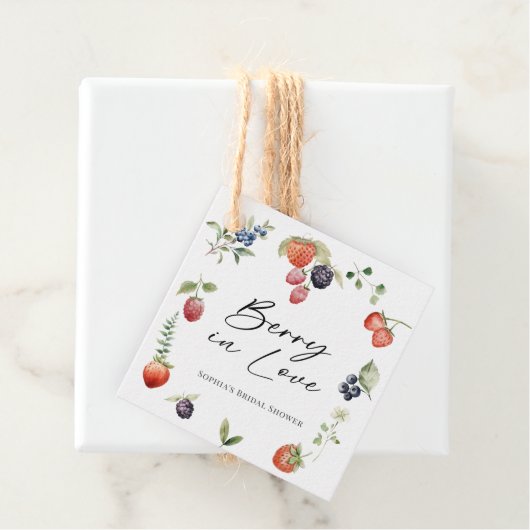 Berry in Love Watercolor Berries Bridal Shower Bedankjes Labels (In situ)