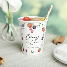 Berry in Love Watercolor Berries Bridal Shower Papieren Bekers