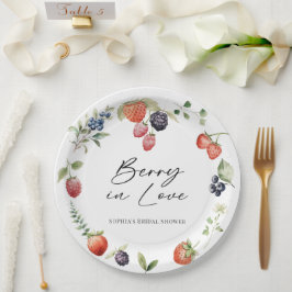 Berry in Love Watercolor Berries Bridal Shower Papieren Bordje