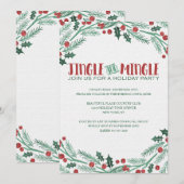 Berry Jingle en Mingle Holiday Party Uitnodigingen (Voorkant / Achterkant)