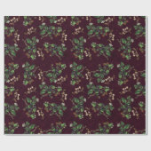 Berry kerst cadeaupapier (Vlak)