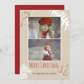 Berry kerst feestdagenkaart (Voorkant / Achterkant)