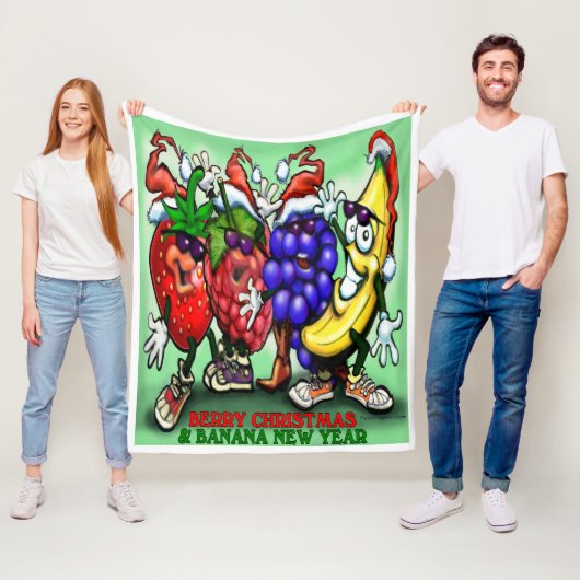 Berry kerst fleece deken (In situ)