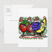 Berry kerstbanana Nieuwjaar Feestdagenkaart (Voorkant / Achterkant)