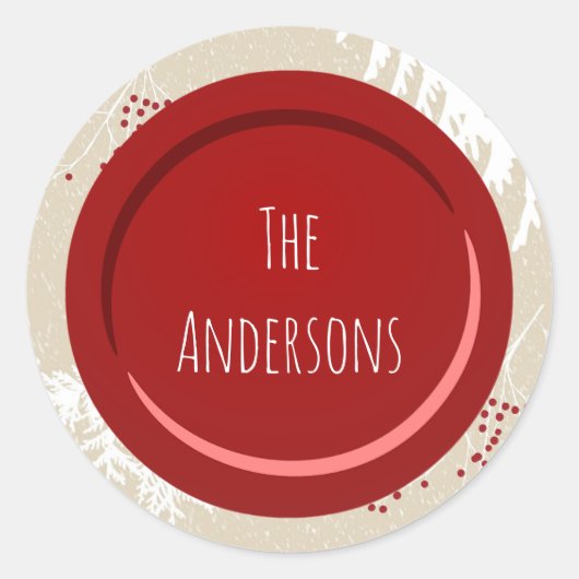 Berry kerstnaam ronde sticker (Voorkant)