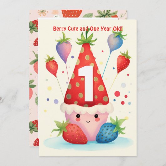 Berry Leuke 1e Jubileum Verjaardag Kaart (Voorkant / Achterkant)