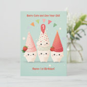 Berry Leuke 1e Jubileum Verjaardag Kaart (Staand voorkant)