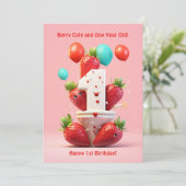 Berry Leuke 1e Jubileum Verjaardag Kaart (Staand voorkant)