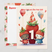 Berry Leuke 1e Jubileum Verjaardag Kaart (Voorkant / Achterkant)