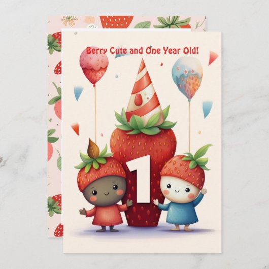 Berry Leuke 1e Jubileum Verjaardag Kaart (Voorkant / Achterkant)