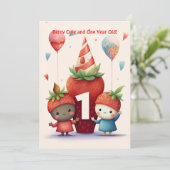 Berry Leuke 1e Jubileum Verjaardag Kaart (Staand voorkant)