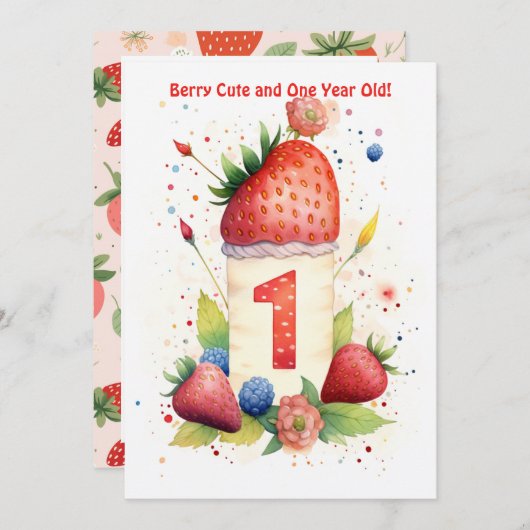 Berry Leuke 1e Jubileum Verjaardag Kaart (Voorkant / Achterkant)