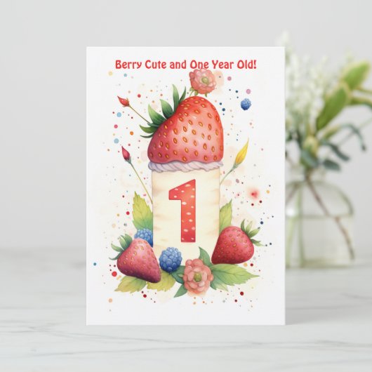 Berry Leuke 1e Jubileum Verjaardag Kaart (Staand voorkant)