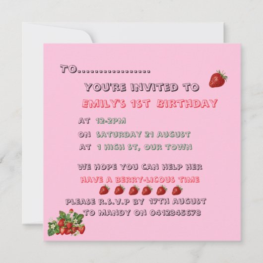 Berry-licous Kaart (Achterkant)