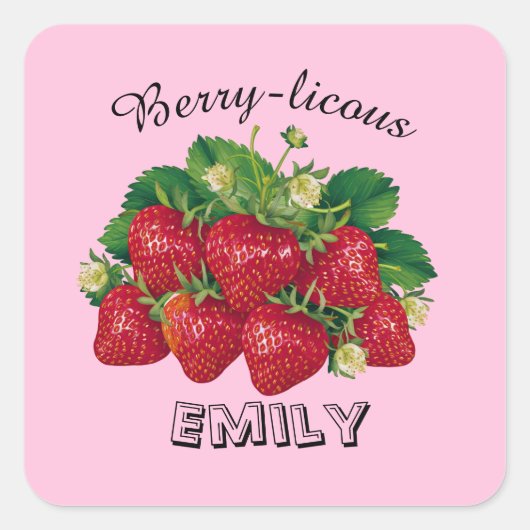 Berry-licous Vierkante Sticker (Voorkant)