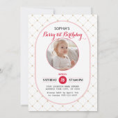 Berry Lovely First Birthday Party Uitnodiging (Achterkant)