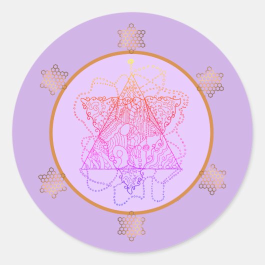 Berry Magen David Star Ronde Sticker (Voorkant)