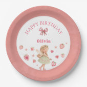 Berry Magical Fairy Girl eerste verjaardagsfeestje Papieren Bordje (Voorkant)