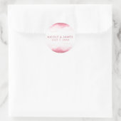 Berry Mauve Pink Waterverf Modern Chic Wedding Ronde Sticker (Tas)