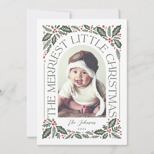 Berry Merriest Little KerstArch Foto Feestdagenkaart (Voorkant)