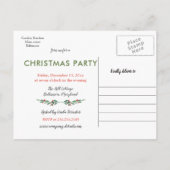 Berry Merry Christmas Dinner | Feestdag Aankondigingskaart (Achterkant)