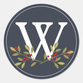 Berry Merry Christmas Envelope Seal Ronde Sticker