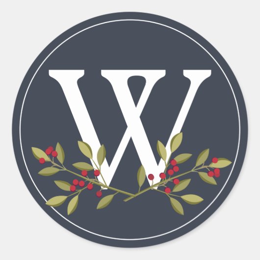 Berry Merry Christmas Envelope Seal Ronde Sticker (Voorkant)