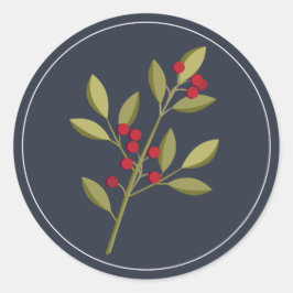 Berry Merry Christmas Envelope Seal Ronde Sticker