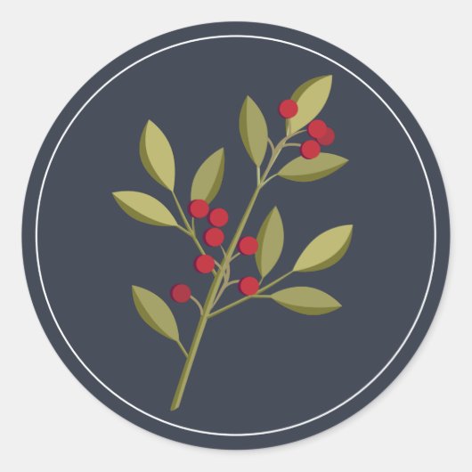 Berry Merry Christmas Envelope Seal Ronde Sticker (Voorkant)