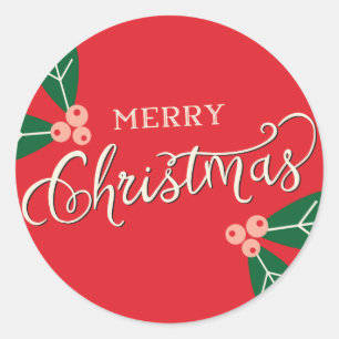 Berry Merry Christmas Gift Label Sticker