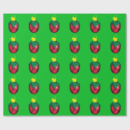 Berry Merry Christmas Green Wrapping Paper Cadeaupapier