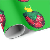 Berry Merry Christmas Green Wrapping Paper Cadeaupapier (Rol Hoek)