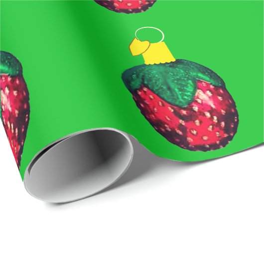 Berry Merry Christmas Green Wrapping Paper Cadeaupapier (Rol Hoek)