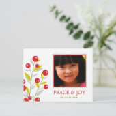 Berry Merry Christmas Holiday Photo Card Briefkaar Feestdagenkaart (Staand voorkant)