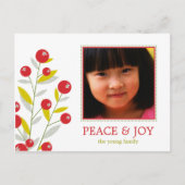 Berry Merry Christmas Holiday Photo Card Briefkaar Feestdagenkaart (Voorkant)