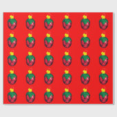 Berry Merry Christmas Red Wrapping Paper Cadeaupapier (Vlak)