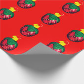 Berry Merry Christmas Red Wrapping Paper Cadeaupapier (Hoek)