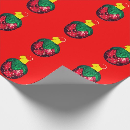 Berry Merry Christmas Red Wrapping Paper Cadeaupapier (Hoek)