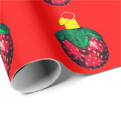 Berry Merry Christmas Red Wrapping Paper Cadeaupapier (Rol Hoek)
