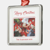 Berry Merry Christmas White Photo Ornament (Links)