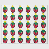 Berry Merry Christmas White Wrapping Paper Cadeaupapier (Vlak)