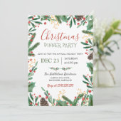 Berry Merry Christmas | Winterfeest Kaart (Staand voorkant)