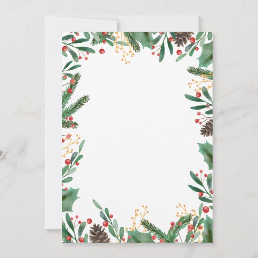 Berry Merry Christmas | Winterfeest Kaart (Achterkant)