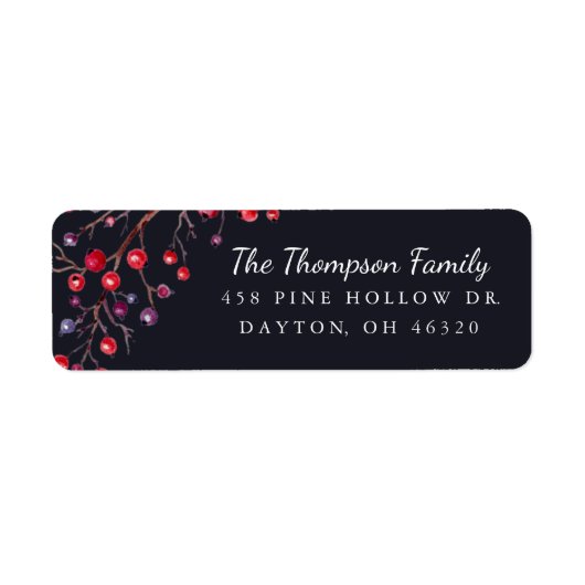 Berry Merry Holiday Retouradres Etiket (Voorkant)