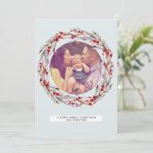 Berry Merry Round Lijst kerst Feestdagenkaart (Staand voorkant)