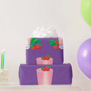 Berry Milkshake Drink Wrapping Paper Cadeaupapier