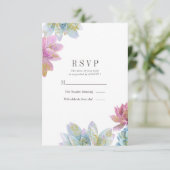 Berry Mint & Gold Garden Succulenten Bruiloft RSVP Kaart (Staand voorkant)