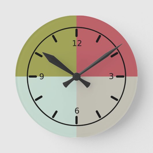 Berry Mint Olive Pebble Ronde Klok (Voorkant)