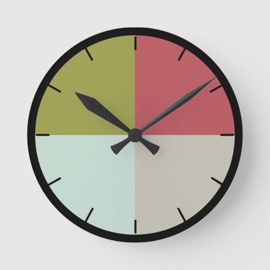 Berry Mint Olive Pebble Ronde Klok (Voorkant)