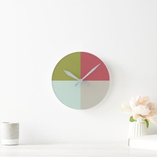 Berry Mint Olive Pebble Ronde Klok (Huis)